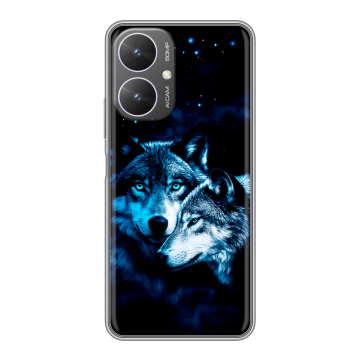 Силиконовый чехол на Xiaomi Poco M6 5G с принтом Волки Силиконовый чехол на Xiaomi Poco M6 5G с принтом Волки