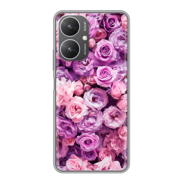 Силиконовый чехол на Xiaomi Poco M6 5G с принтом лавандовые розы