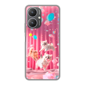 Силиконовый чехол на Xiaomi Poco M6 5G с принтом милые котики