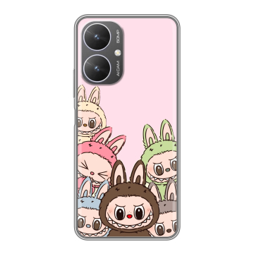 Силиконовый чехол на Xiaomi Poco M6 5G с принтом Лабубу