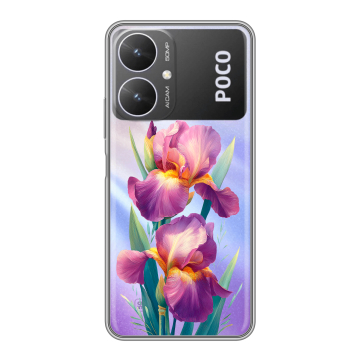 Силиконовый чехол на Xiaomi Poco M6 5G с принтом Цветы орхидеи