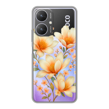 Силиконовый чехол на Xiaomi Poco M6 5G с принтом Цветы