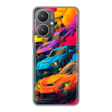 Силиконовый чехол на Xiaomi Poco M6 5G с принтом Тачки