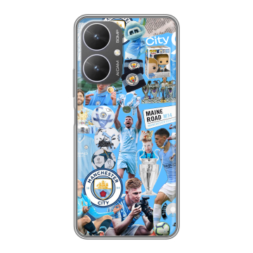 Силиконовый чехол на Xiaomi Poco M6 5G с принтом Man City Манчестер Сити