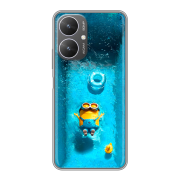 Силиконовый чехол на Xiaomi Poco M6 5G с принтом Миньоны