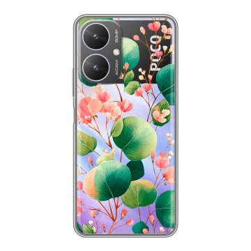 Силиконовый чехол на Xiaomi Poco M6 5G с принтом женский