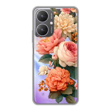 Силиконовый чехол на Xiaomi Poco M6 5G с принтом цветы