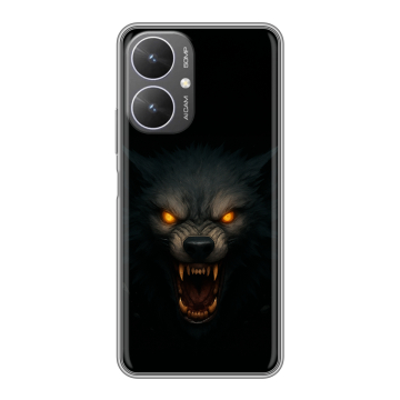 Силиконовый чехол на Xiaomi Poco M6 5G с принтом Волк