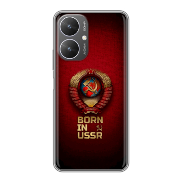 Силиконовый чехол на Xiaomi Poco M6 5G с принтом Флаг Герб СССР
