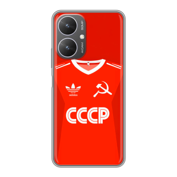 Силиконовый чехол на Xiaomi Poco M6 5G с принтом Флаг Герб СССР