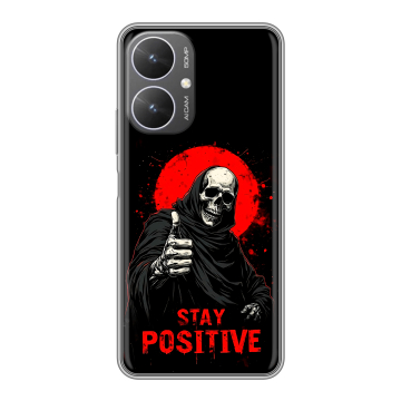 Силиконовый чехол на Xiaomi Poco M6 5G с принтом смешной скелет