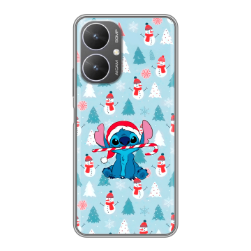 Силиконовый чехол на Xiaomi Poco M6 5G с принтом Стич Новый год