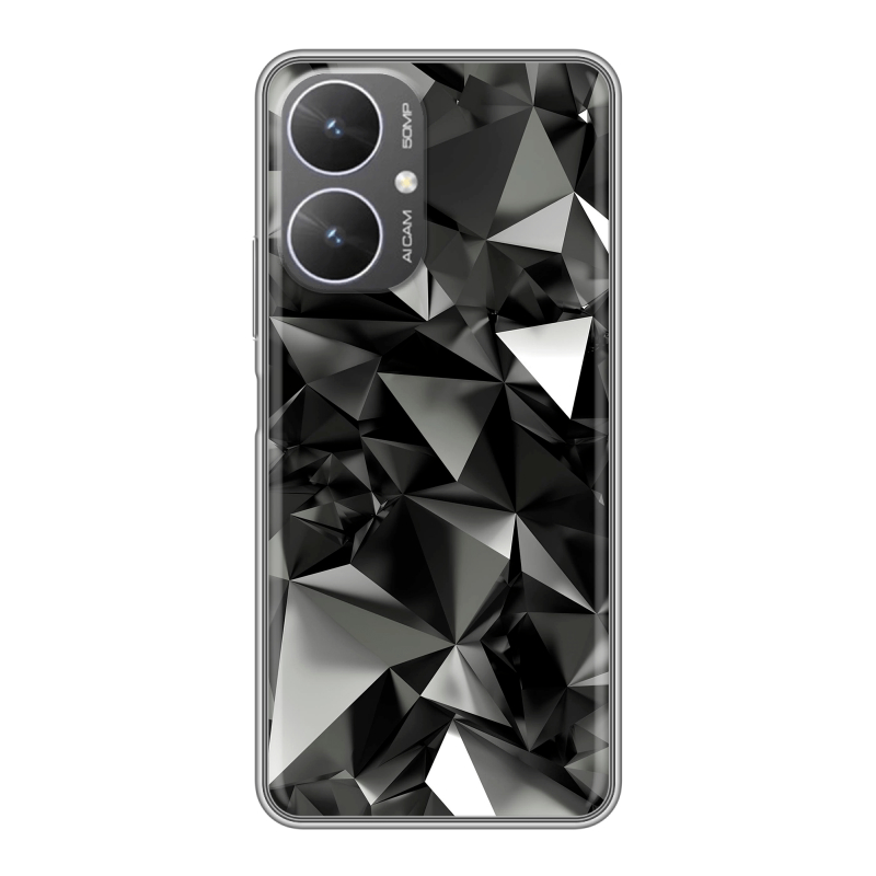 Силиконовый чехол на Xiaomi Poco M6 5G с принтом Черные кристаллы Силиконовый чехол на Xiaomi Poco M6 5G с принтом Черные кристаллы