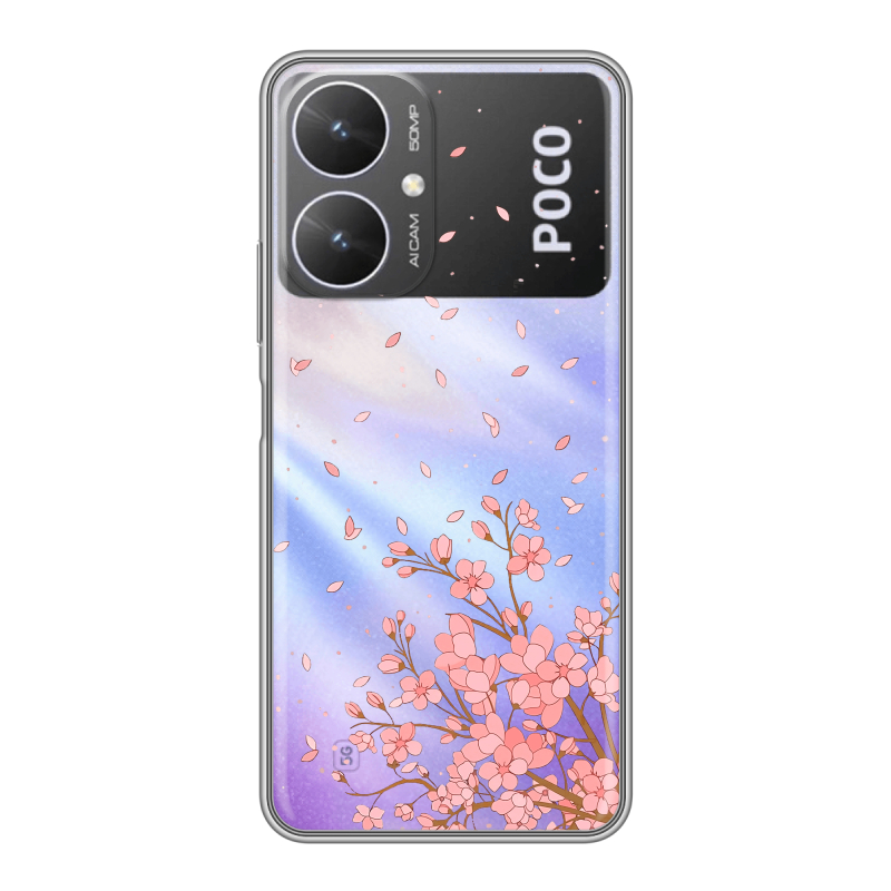 Силиконовый чехол на Xiaomi Poco M6 5G с принтом Ветка сакуры Силиконовый чехол на Xiaomi Poco M6 5G с принтом Ветка сакуры