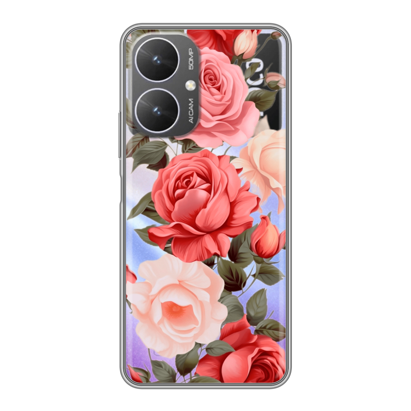 Силиконовый чехол на Xiaomi Poco M6 5G с принтом Розы Силиконовый чехол на Xiaomi Poco M6 5G с принтом Розы