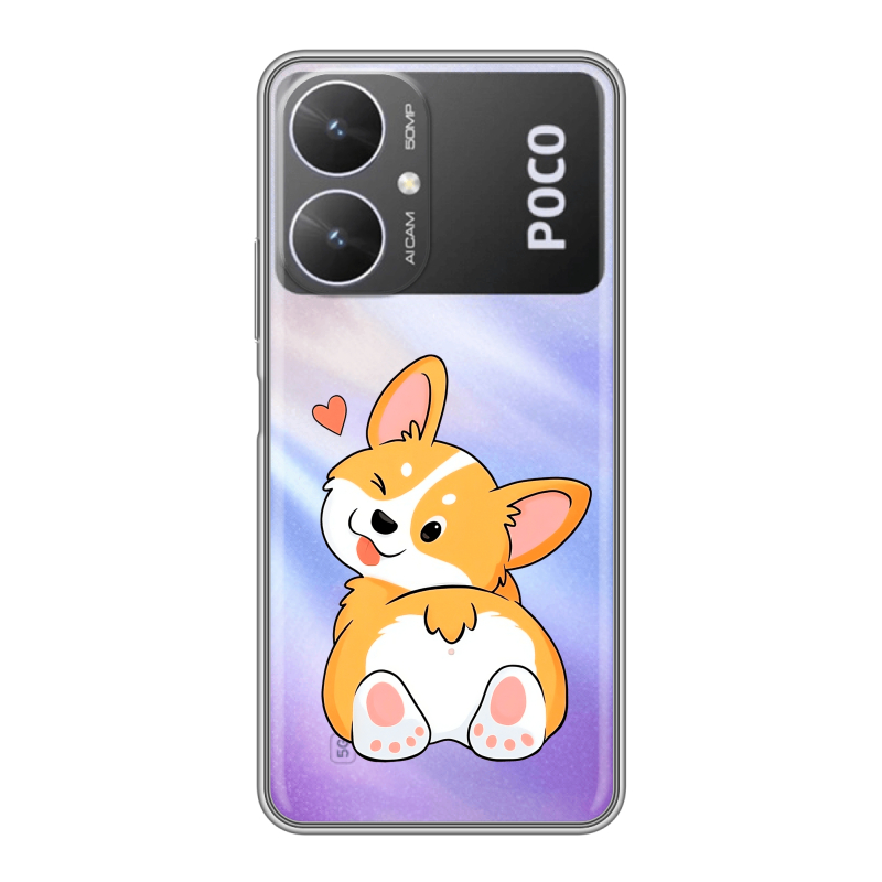 Силиконовый чехол на Xiaomi Poco M6 5G с принтом Корги Силиконовый чехол на Xiaomi Poco M6 5G с принтом Корги
