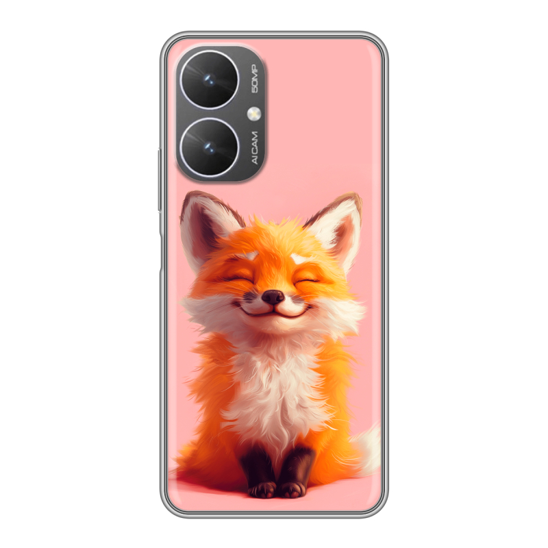 Силиконовый чехол на Xiaomi Poco M6 5G с принтом милая лиса Силиконовый чехол на Xiaomi Poco M6 5G с принтом милая лиса