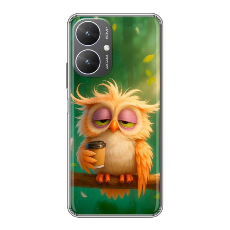 Силиконовый чехол на Xiaomi Poco M6 5G с принтом сова Силиконовый чехол на Xiaomi Poco M6 5G с принтом сова