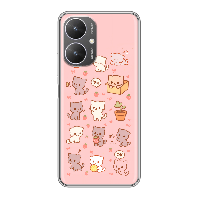 Силиконовый чехол на Xiaomi Poco M6 5G с принтом Hello Kitty Хелоу Кити Силиконовый чехол на Xiaomi Poco M6 5G с принтом Hello Kitty Хелоу Кити