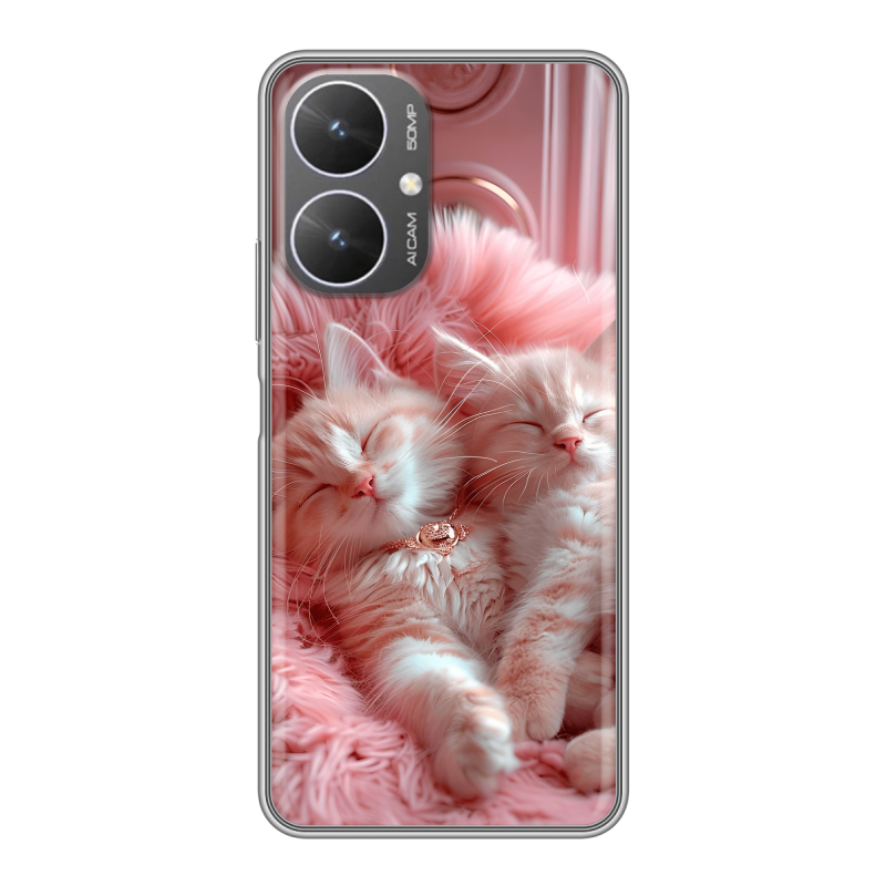 Силиконовый чехол на Xiaomi Poco M6 5G с принтом котята котики Силиконовый чехол на Xiaomi Poco M6 5G с принтом котята котики