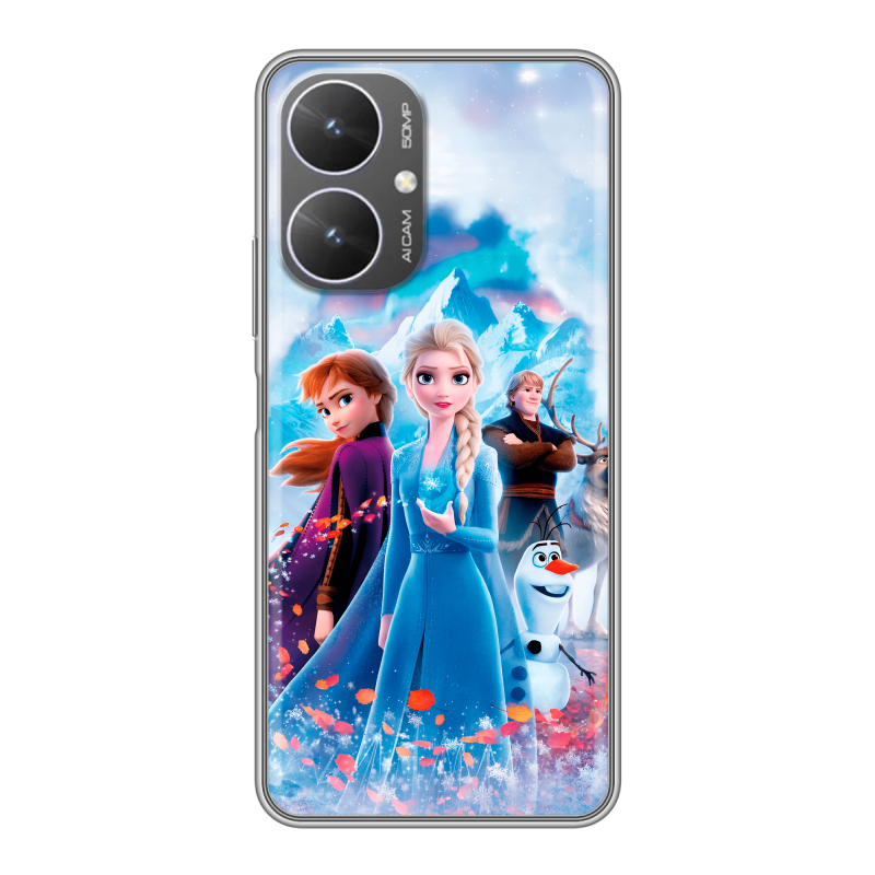 Силиконовый чехол на Xiaomi Poco M6 5G с принтом Холодное сердце Frozen Силиконовый чехол на Xiaomi Poco M6 5G с принтом Холодное сердце Frozen