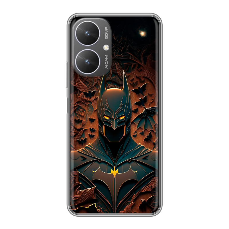 Силиконовый чехол на Xiaomi Poco M6 5G с принтом Batman Бэтмен Силиконовый чехол на Xiaomi Poco M6 5G с принтом Batman Бэтмен