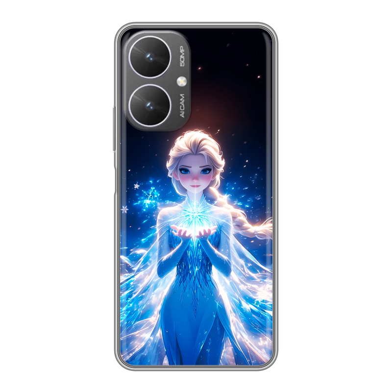 Силиконовый чехол на Xiaomi Poco M6 5G с принтом Холодное сердце Frozen Силиконовый чехол на Xiaomi Poco M6 5G с принтом Холодное сердце Frozen