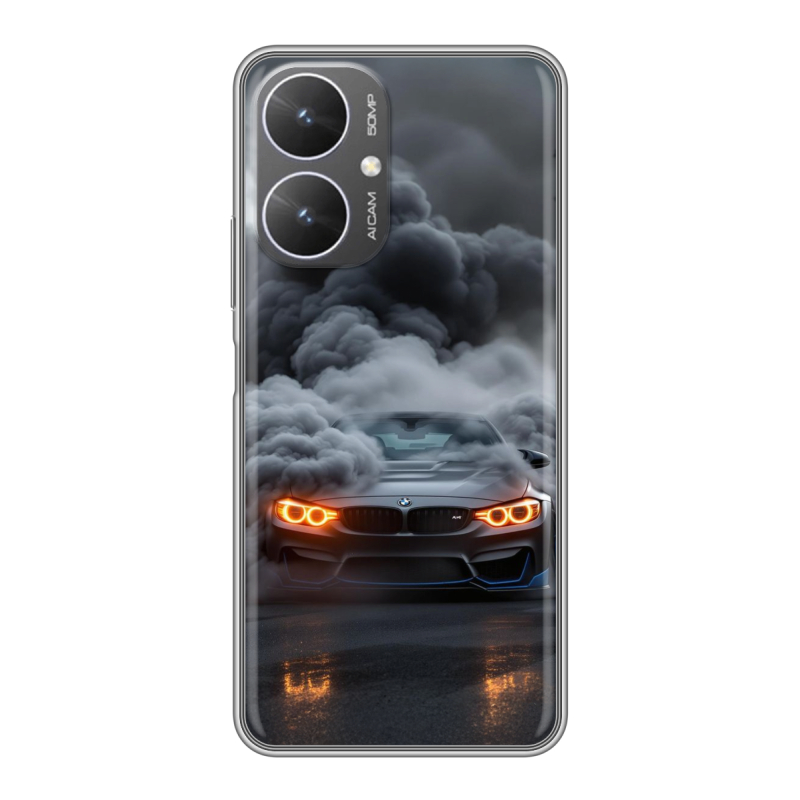 Силиконовый чехол на Xiaomi Poco M6 5G с принтом BMW БМВ Силиконовый чехол на Xiaomi Poco M6 5G с принтом BMW БМВ