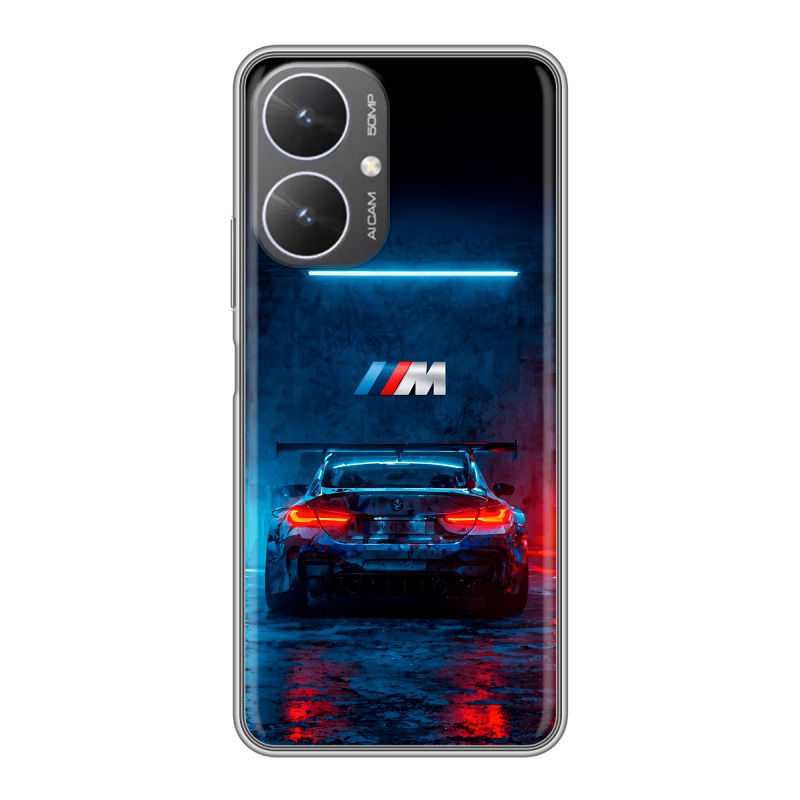 Силиконовый чехол на Xiaomi Poco M6 5G с принтом BMW БМВ Силиконовый чехол на Xiaomi Poco M6 5G с принтом BMW БМВ
