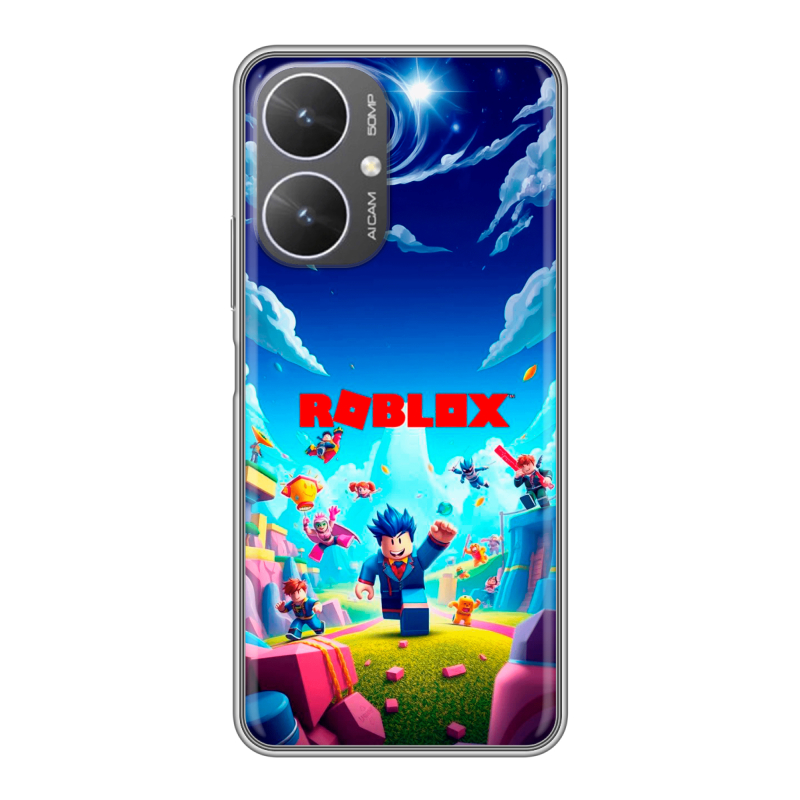Силиконовый чехол на Xiaomi Poco M6 5G с принтом Roblox Роблокс Силиконовый чехол на Xiaomi Poco M6 5G с принтом Roblox Роблокс