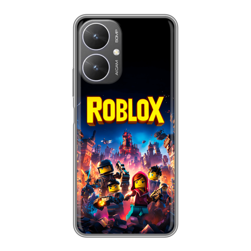 Силиконовый чехол на Xiaomi Poco M6 5G с принтом Roblox Роблокс Силиконовый чехол на Xiaomi Poco M6 5G с принтом Roblox Роблокс