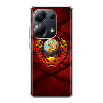 Силиконовый чехол на Xiaomi Poco M6 Pro 4G с принтом Герб СССР Силиконовый чехол на Xiaomi Poco M6 Pro 4G с принтом Герб СССР