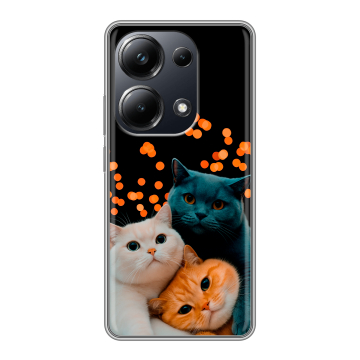 Силиконовый чехол на Xiaomi Poco M6 Pro 4G с принтом Кошки Силиконовый чехол на Xiaomi Poco M6 Pro 4G с принтом Кошки