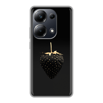 Силиконовый чехол на Xiaomi Poco M6 Pro 4G с принтом Черная клубника Силиконовый чехол на Xiaomi Poco M6 Pro 4G с принтом Черная клубника