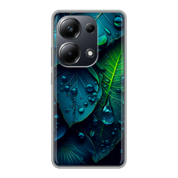 Силиконовый чехол на Xiaomi Poco M6 Pro 4G с принтом Листья Силиконовый чехол на Xiaomi Poco M6 Pro 4G с принтом Листья