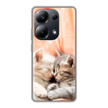 Силиконовый чехол на Xiaomi Poco M6 Pro 4G с принтом Котята