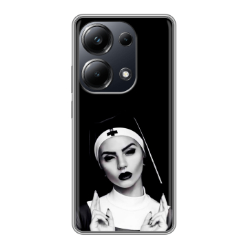 Силиконовый чехол на Xiaomi Poco M6 Pro 4G с принтом монашка
