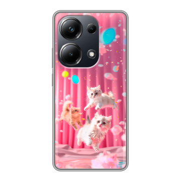 Силиконовый чехол на Xiaomi Poco M6 Pro 4G с принтом милые котики Силиконовый чехол на Xiaomi Poco M6 Pro 4G с принтом милые котики