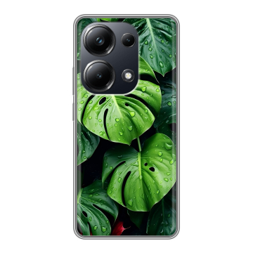 Силиконовый чехол на Xiaomi Poco M6 Pro 4G с принтом Листья