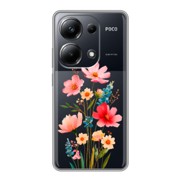 Силиконовый чехол на Xiaomi Poco M6 Pro 4G с принтом Цветы Силиконовый чехол на Xiaomi Poco M6 Pro 4G с принтом Цветы