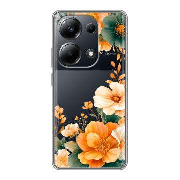 Силиконовый чехол на Xiaomi Poco M6 Pro 4G с принтом Цветы принт Силиконовый чехол на Xiaomi Poco M6 Pro 4G с принтом Цветы принт