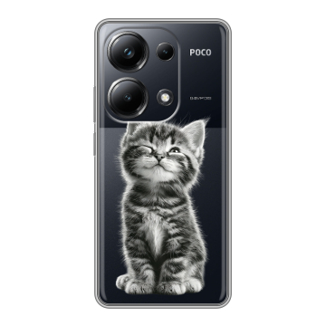 Силиконовый чехол на Xiaomi Poco M6 Pro 4G с принтом Котенок
