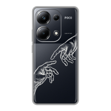 Силиконовый чехол на Xiaomi Poco M6 Pro 4G с принтом Сотворение мира Силиконовый чехол на Xiaomi Poco M6 Pro 4G с принтом Сотворение мира