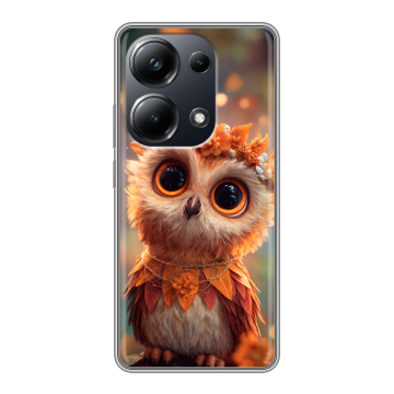 Силиконовый чехол на Xiaomi Poco M6 Pro 4G с принтом Милая сова Силиконовый чехол на Xiaomi Poco M6 Pro 4G с принтом Милая сова