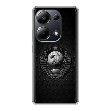 Силиконовый чехол на Xiaomi Poco M6 Pro 4G с принтом Герб Флаг СССР Силиконовый чехол на Xiaomi Poco M6 Pro 4G с принтом Герб Флаг СССР