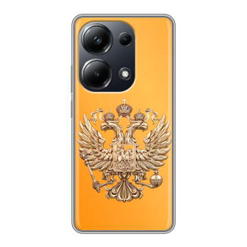 Силиконовый чехол на Xiaomi Poco M6 Pro 4G с принтом Герб Флаг России Силиконовый чехол на Xiaomi Poco M6 Pro 4G с принтом Герб Флаг России