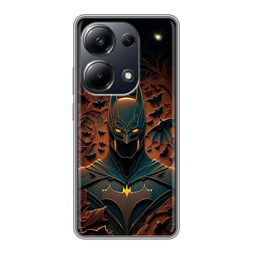 Силиконовый чехол на Xiaomi Poco M6 Pro 4G с принтом Batman Бэтмен Силиконовый чехол на Xiaomi Poco M6 Pro 4G с принтом Batman Бэтмен
