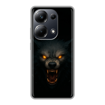 Силиконовый чехол на Xiaomi Poco M6 Pro 4G с принтом Волк Силиконовый чехол на Xiaomi Poco M6 Pro 4G с принтом Волк