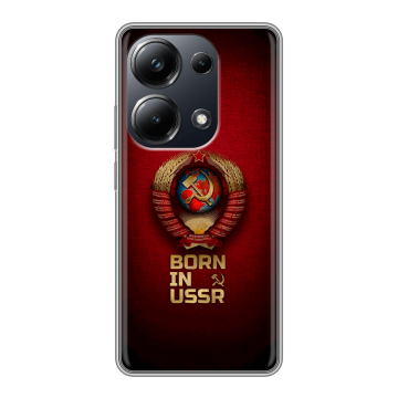 Силиконовый чехол на Xiaomi Poco M6 Pro 4G с принтом Флаг Герб СССР Силиконовый чехол на Xiaomi Poco M6 Pro 4G с принтом Флаг Герб СССР