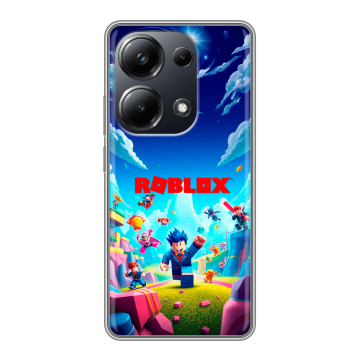 Силиконовый чехол на Xiaomi Poco M6 Pro 4G с принтом Roblox Роблокс